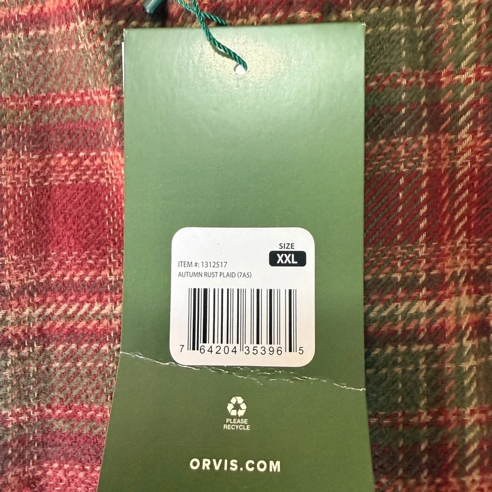 Orvis Plaid Flannel Shirt Jacket Shacket 100% Cotton Size XXL
